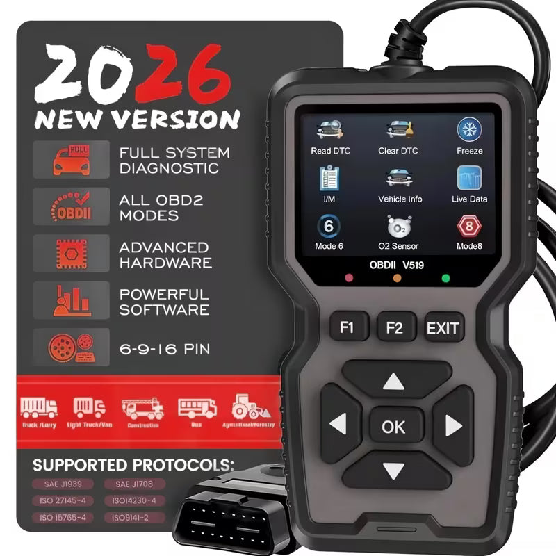 Professionele OBD2 Diagnostische Scanner Tool | USB Aangedreven, Motor Fout Detector, Lezer, Batterij Tester, I/M Klaarheid Status, Code Verwijderaar, Ondersteunt 10 Talen, Compatibel met Alle OBD II Protocol Voertuigen Sinds 1996,