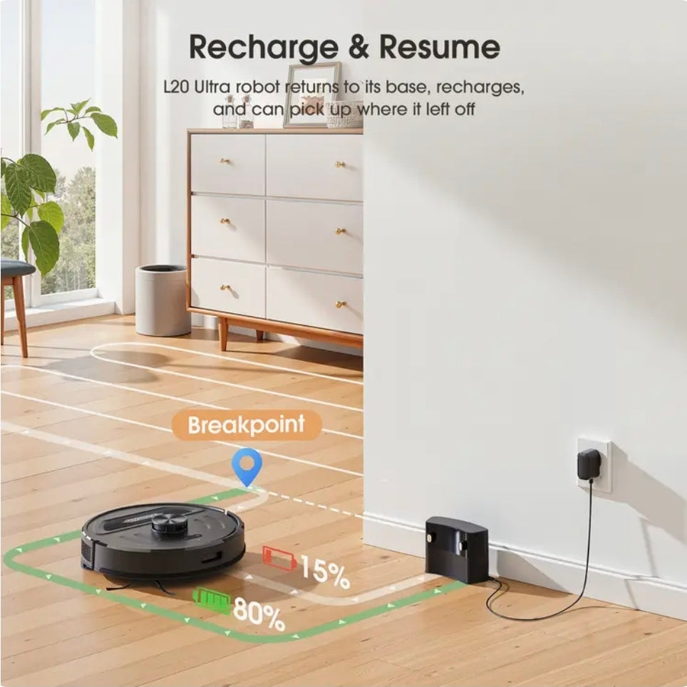 Lubluelu L20 Ultra robotstofzuiger met dweilfunctie. Zonder station